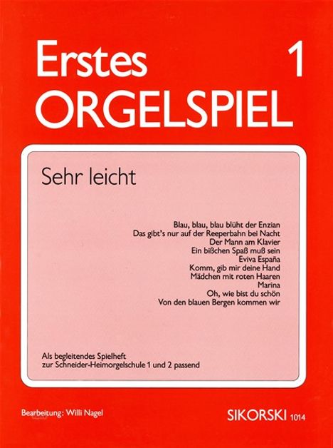 Willi Nagel: Erstes Orgelspiel 1, Noten