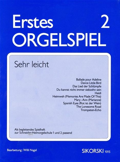 Willi Nagel: Erstes Orgelspiel 2, Noten