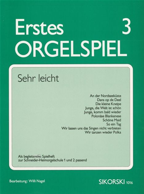 Willi Nagel: Erstes Orgelspiel 3, Noten