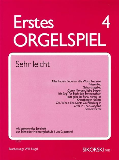 Willi Nagel: Erstes Orgelspiel 4, Noten