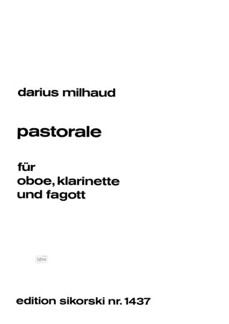 Darius Milhaud: Pastorale, Noten