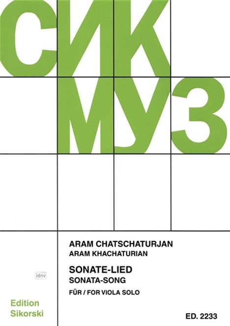 Aram Khachaturian: Sonate-Lied für Viola solo, Noten