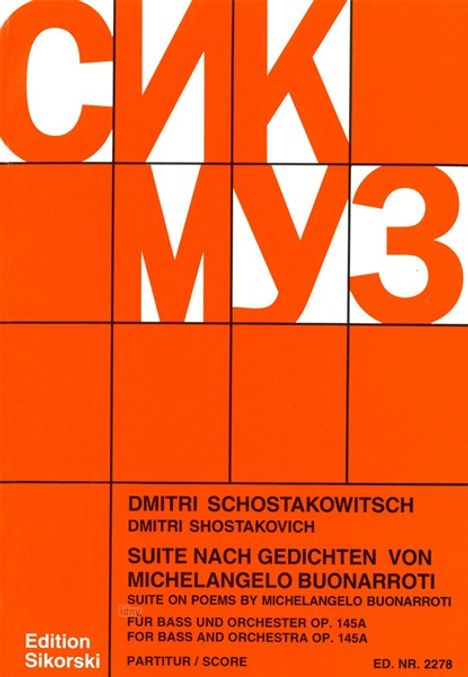 Schostakowitsch, Dmi:Suite nach Ged. /BSolo, O, Noten