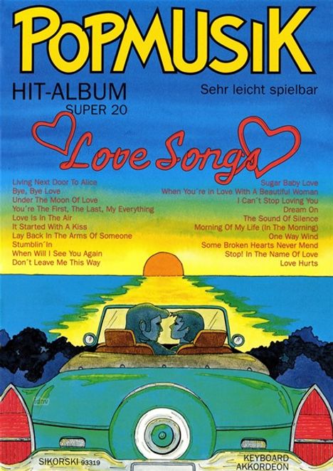 Popmusik Hit-Album Super 20: Love Songs Für Keyboard oder Akkordeon, Noten