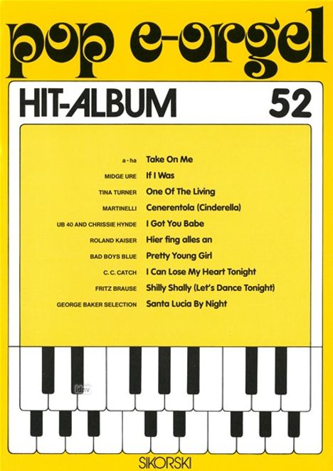 Pop E-Orgel Hit-Album, Heft 52, Noten