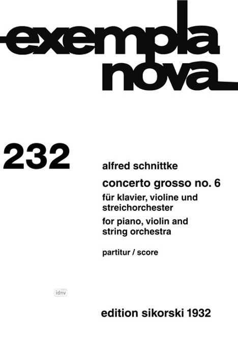 Alfred Schnittke: Concerto grosso Nr. 6, Noten