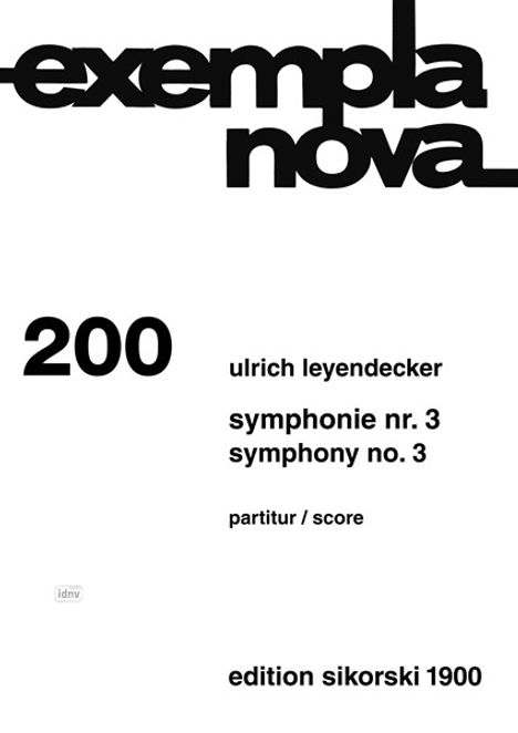 Ulrich Leyendecker: Sinfonie Nr. 3, Noten