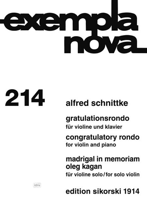 Alfred Schnittke: Gratulationsrondo / Madrigal i, Noten