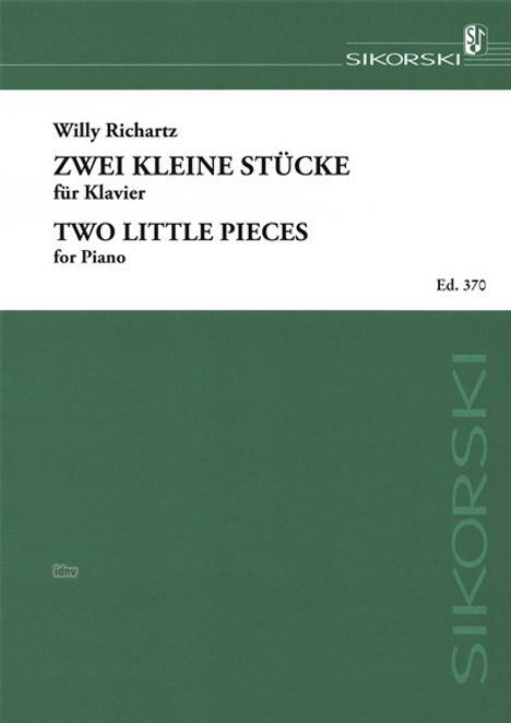 Willy Richartz: 2 kleine Stücke für Klavier, Noten