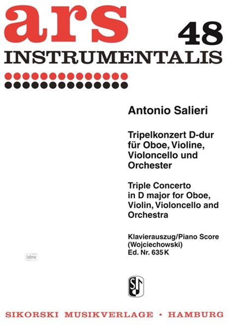 Antonio Salieri: Tripelkonzert für Oboe, Violine, Violoncello und Orchester D-Dur, Noten