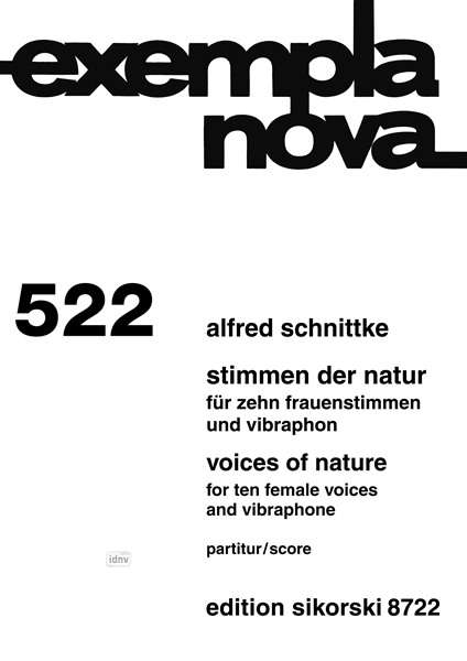 Alfred Schnittke: Stimmen der Natur für 10 Frauenstimmen und Vibraphon, Noten