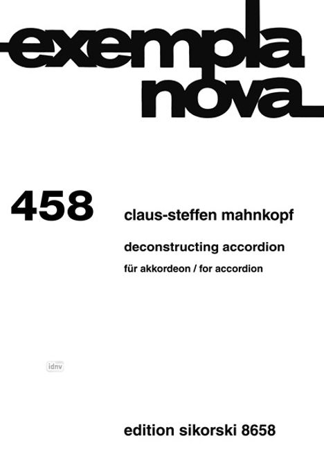 Claus-Steffen Mahnkopf: Deconstructing Accordion für Akkordeon, Noten