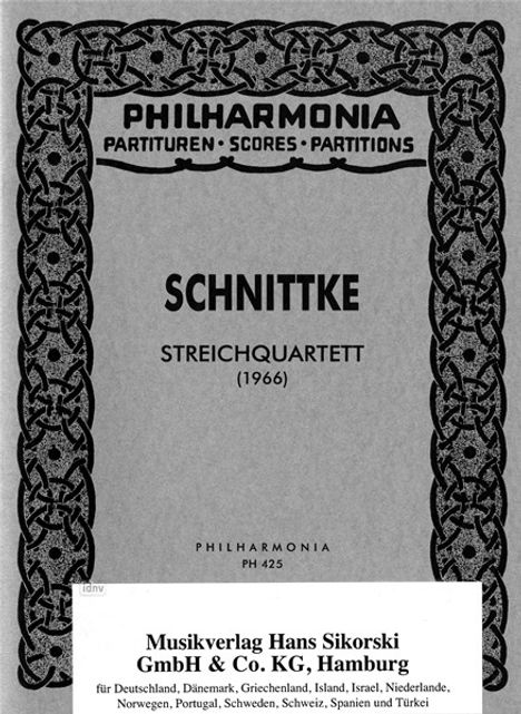 Alfred Schnittke: Streichquartett Nr. 1, Noten