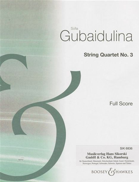 Sofia Gubaidulina: Streichquartett Nr. 3, Noten