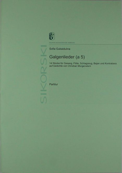 Sofia Gubaidulina: Galgenlieder à 5, Noten