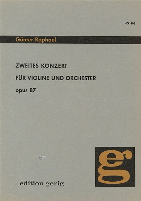 Günter Raphael: Violinkonzert Nr. 2 op. 87 (1960), Noten