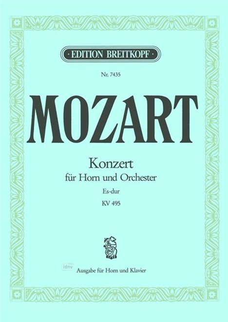 Wolfgang Amadeus Mozart: Konzert für Horn und Orchester, Noten