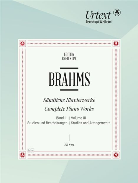 Johannes Brahms: Sämtliche Werke für Klavier zu zwei Händen Band 3, Noten