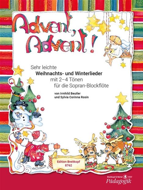 Irmhild Beutler: Advent, Advent!, für Sopran-Blockflöte, mit Alt-Blockflöte und/oder Klavier (Gitarre), Noten