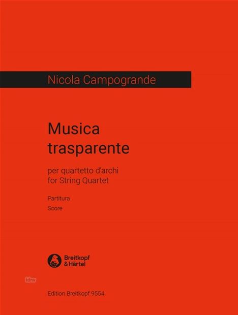 Nicola Campogrande: Musica trasparente (2024), Noten