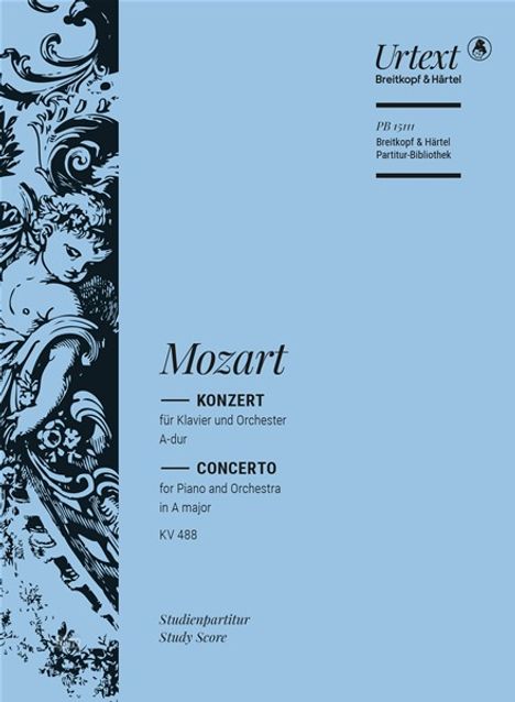 Wolfgang Amadeus Mozart: Konzert für Klavier A-Dur KV 488, Studienpartitur, Noten