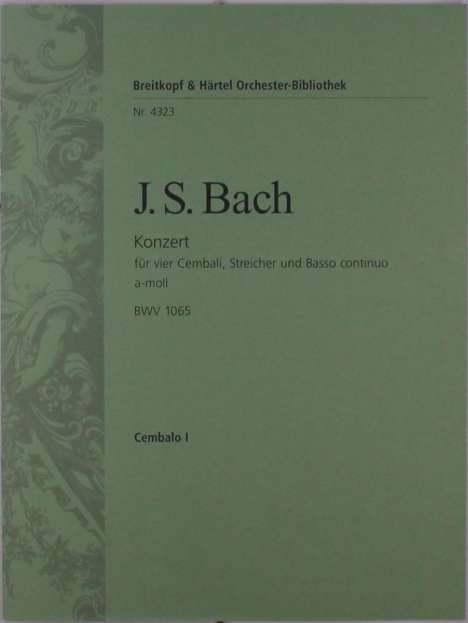 Johann Sebastian Bach: Konzert für vier Cembali und S, Noten