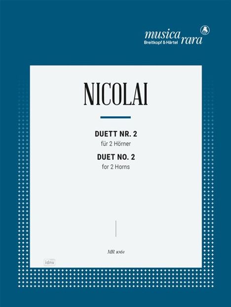 Otto Nicolai: Sechs Duette Nr. 2, Noten