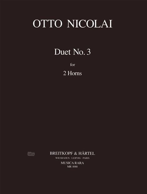 Otto Nicolai: Sechs Duette Nr. 3, Noten