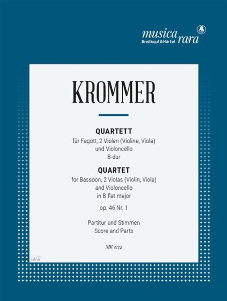 Franz Krommer: Quartett in B op. 46 Nr. 1, Noten