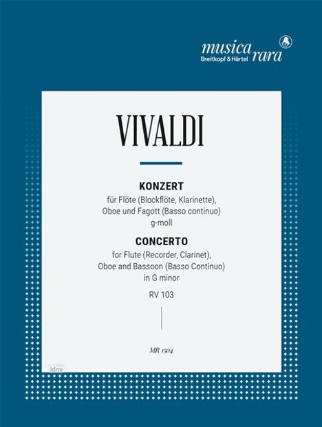 Antonio Vivaldi: Konzert g-Moll RV 103, Noten