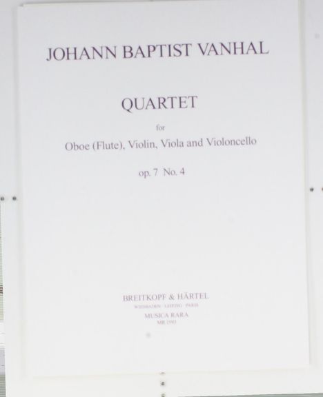 Johann Baptist (Jan Krtitel) Vanhal: Quartett op. 7/4, Noten