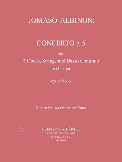 Tomaso Albinoni: Concerto a 5 in G op. 9/6, Noten