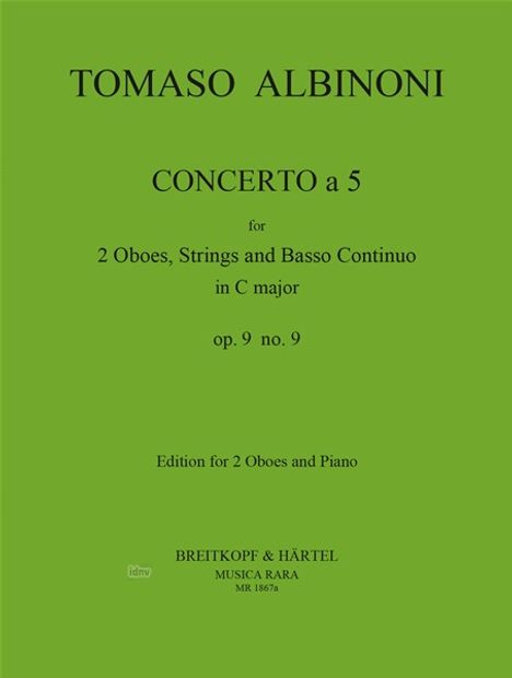 Tomaso Albinoni: Concerto a 5 Nr. 9 C-Dur op. 9, Noten