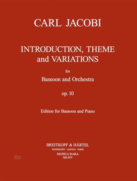 Carl Jacobi: Introd. , Thema u. Var. op. 10, Noten