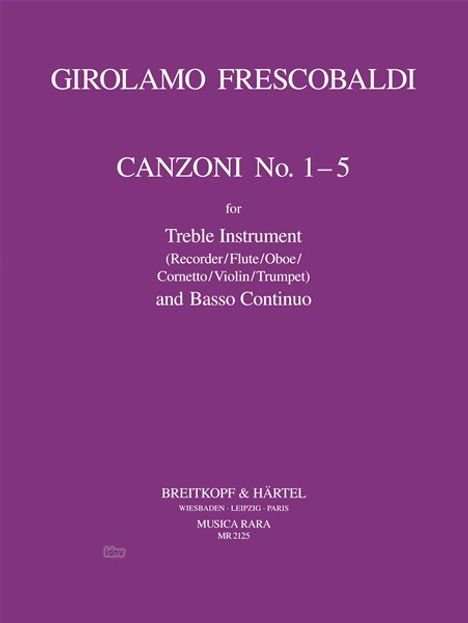 Girolamo Frescobaldi: Frescob.,G.         :Canzona...5 /Instr-Mel,Bc /BR, Noten