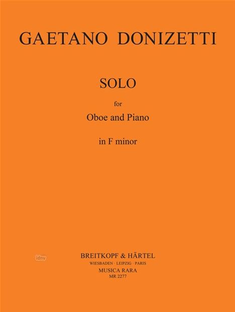 Gaetano Donizetti: Solo für Oboe und Klavier, Noten