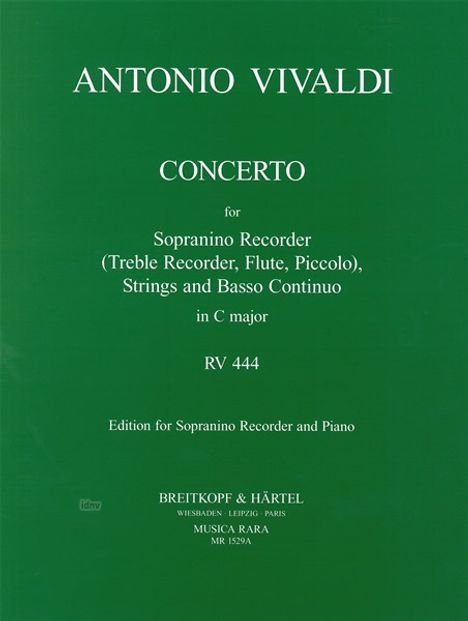 Antonio Vivaldi: Concerto in C RV 444 für Sopra, Noten