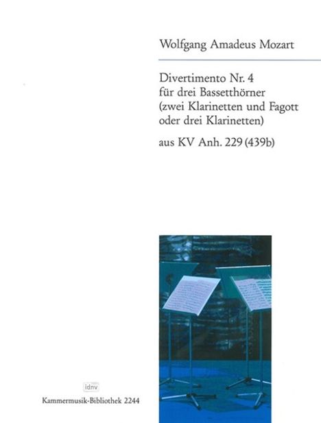 Wolfgang Amadeus Mozart: Divertimento Nr.4 B-Dur KV Anh, Noten