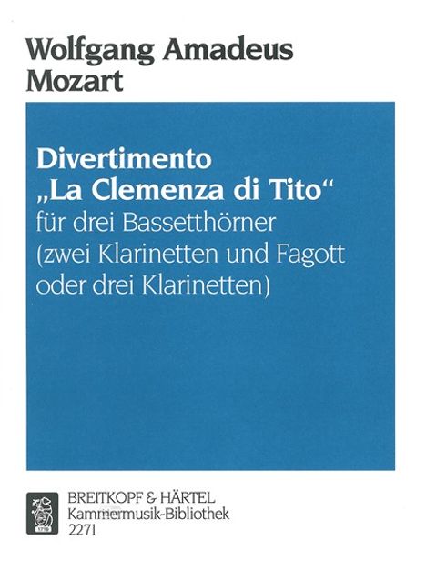 Wolfgang Amadeus Mozart: Divertimento 'Titus', Bläsertr, Noten