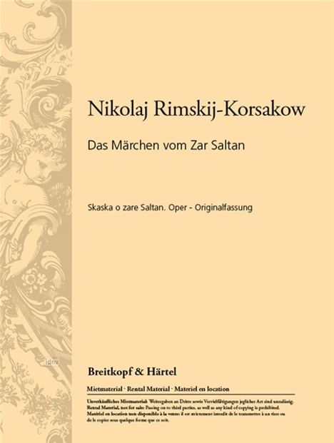 Nikolai Rimski-Korsakoff: Das Märchen von Zar Saltan, Noten