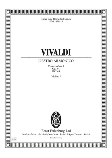 Antonio Vivaldi: Concerto Nr. 1 D-dur op. 3/1 RV 549, Noten