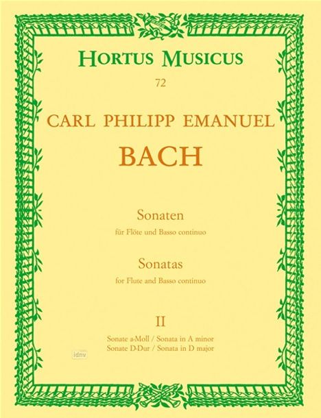 Carl Philipp Emanuel Bach: Sonaten für Flöte und Basso co, Noten