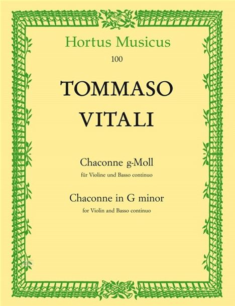 Tomaso Antonio Vitali: Vitali, Tomaso Anton:Chac. f. Viol. /SP/E /V/B, Noten