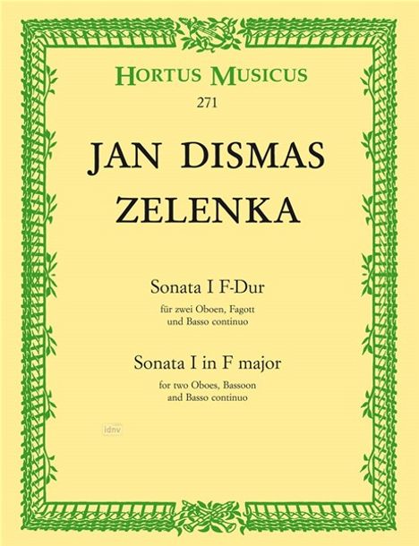 Jan Dismas Zelenka: Zelenka, Jan Dismas :Son. I f. /SP/SS /2 Ob/Fa, Noten