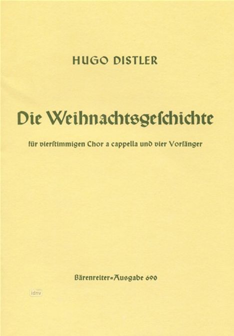 Hugo Distler: Distler,H.          :Die... /SI /2 SSolo/TSolo, Noten