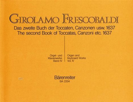 Girolamo Frescobaldi: Frescob.,G.         :Org... /SP /Org/Klav/Cemb /KT, Noten