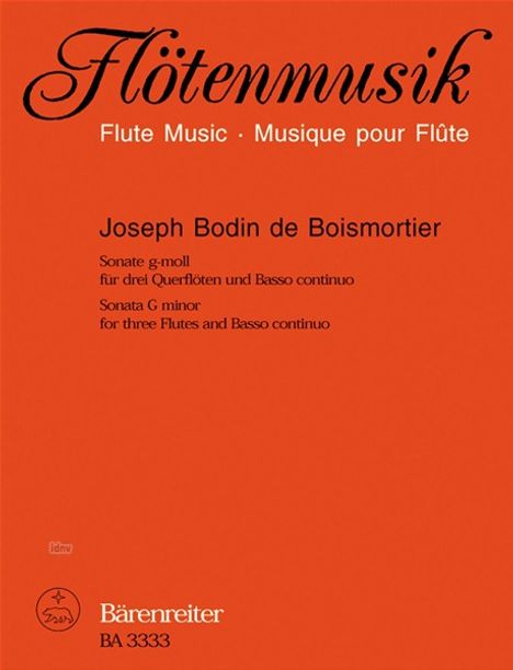 Joseph Bodin de Boismortier: Boismort.,J.B.d.    :Sonate f....1 /SP /3 Fl/V /GH, Noten