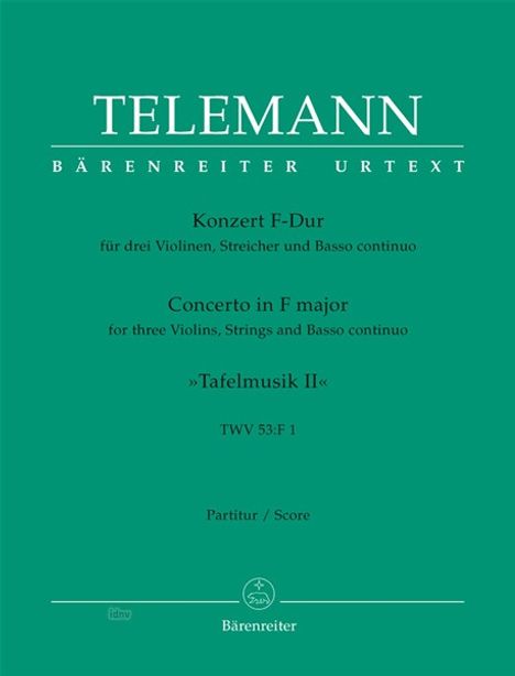 Georg Philipp Telemann: Konzert für drei Violinen, Str, Noten