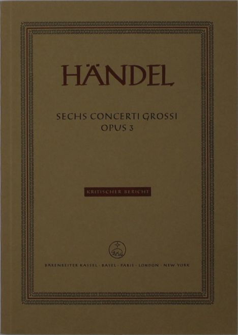 Georg Friedrich Händel: Sechs Concerti grossi HWV 312-, Noten