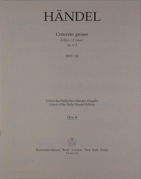 Georg Friedrich Händel: Concerto grosso F-Dur op. 6/2, Noten